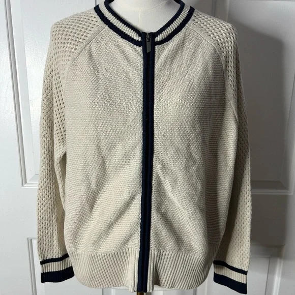 NIC + ZOE COTTON MESH ZIPPED UP CARDIGAN
(Size large) - Picture 6 of 11